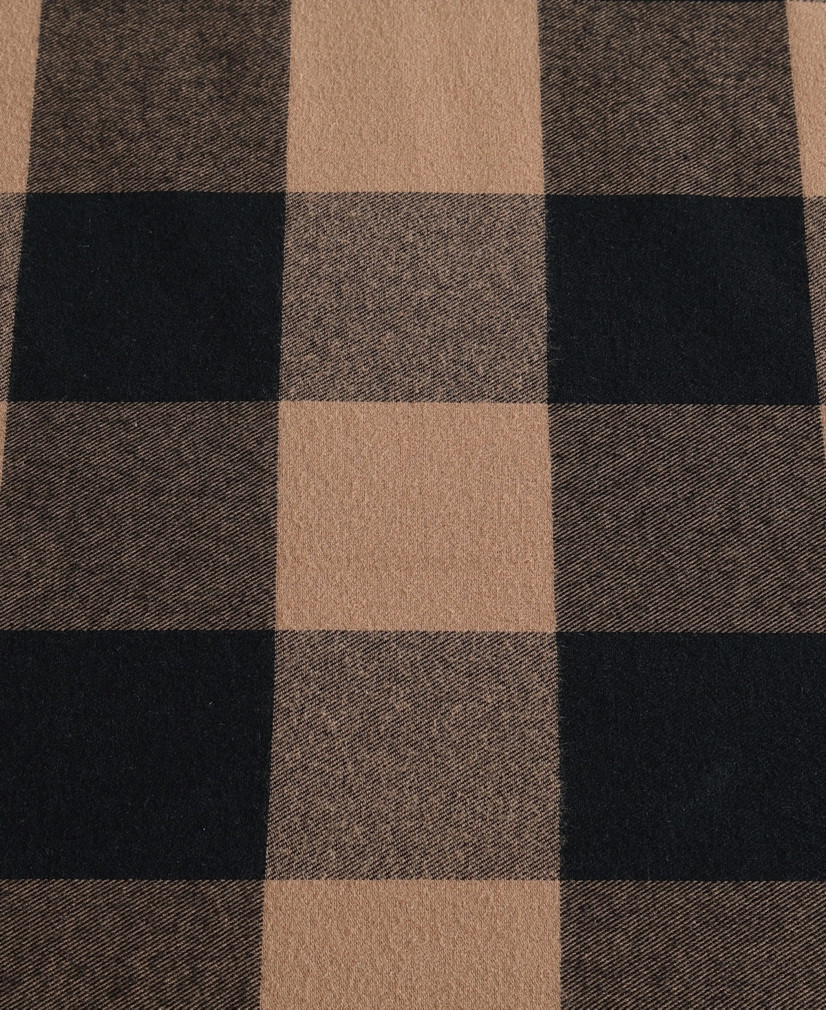 Eddie Bauer Cabin Plaid Cotton Flannel Reversible Throw Blanket In Camel Beige,black