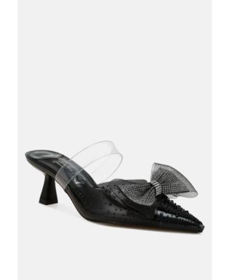 Freja Embellished Bow Kitten Heels