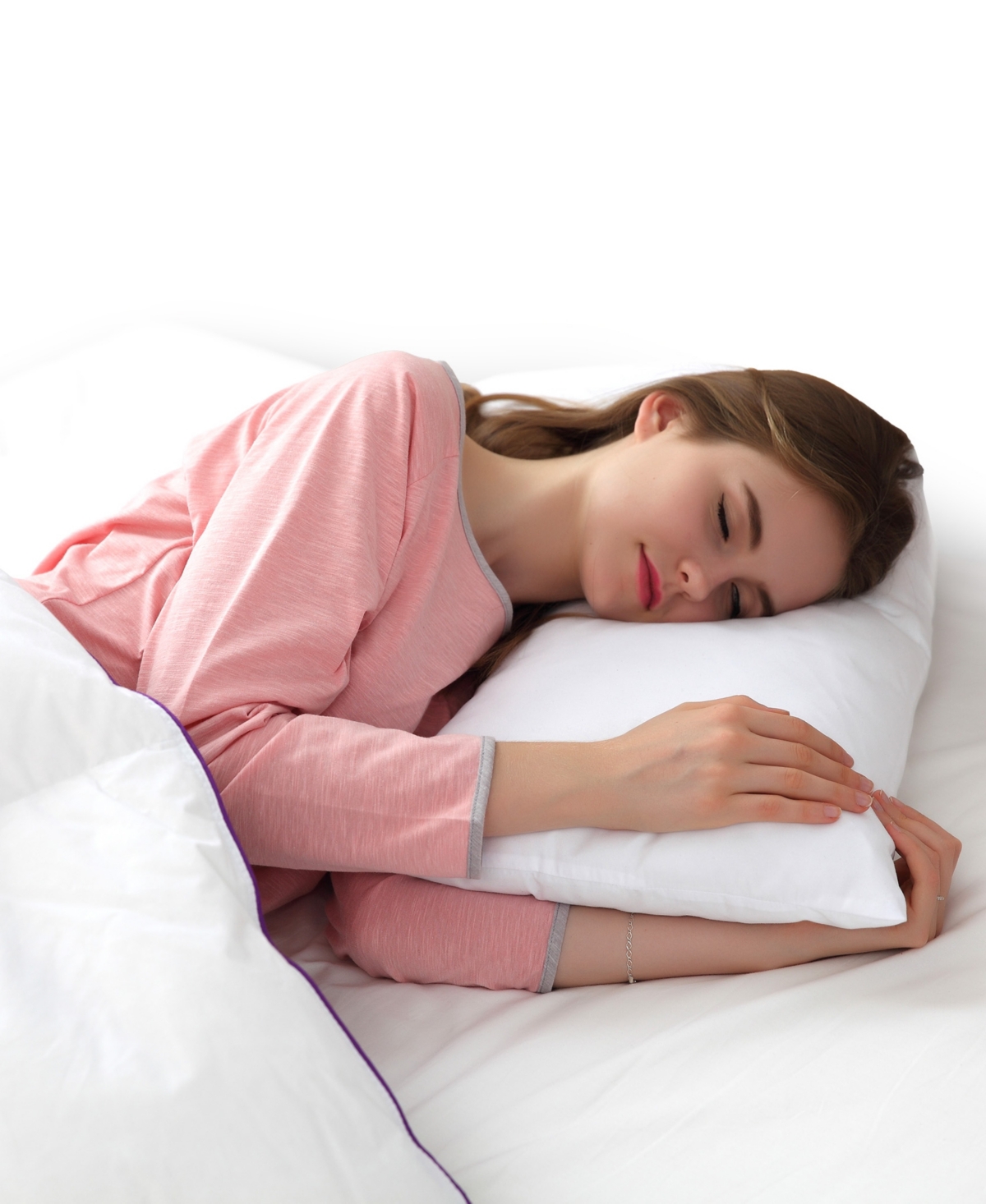 Cheer Collection Natural Kapok V Shape Pillow, 28" X 14" In White