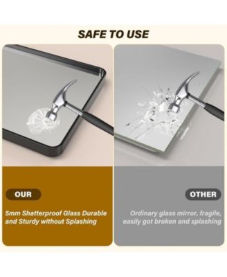 Bathroom Mirror, Black Wall Mirror, 24x36 Rectangle Mirror for Wal, Black Mirror for Bathroom, Environmentally Friendly Resin Mirror, Anti-Rust, Hangs Horizontally or Vertically