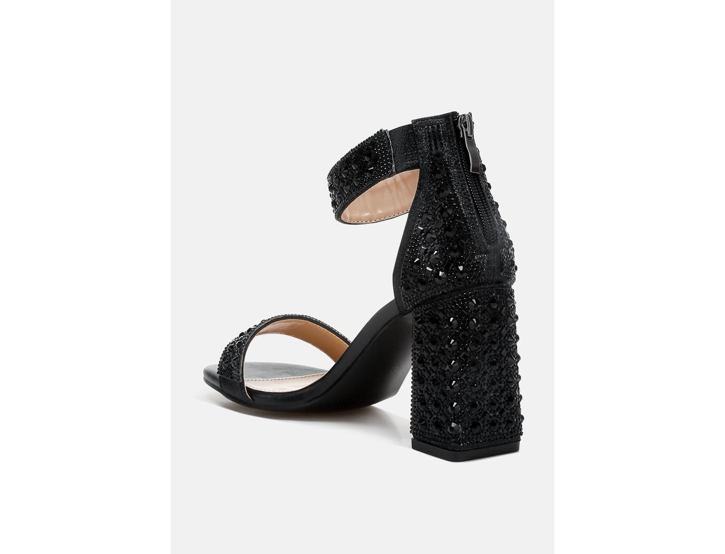 Женские сандалии London Rag Cady Rhinestones And Sequins Block Sandals Women, цвет: Чёрный — фото 2