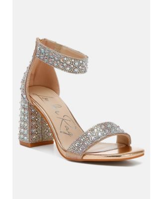 Cady Rhinestones And Sequins Block Sandals