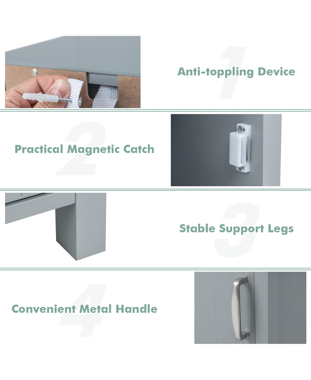 Gymax Bathroom Storage Organizer Narrow Floor Cabinet w/ 2-Tier Cabinet Open Compartment