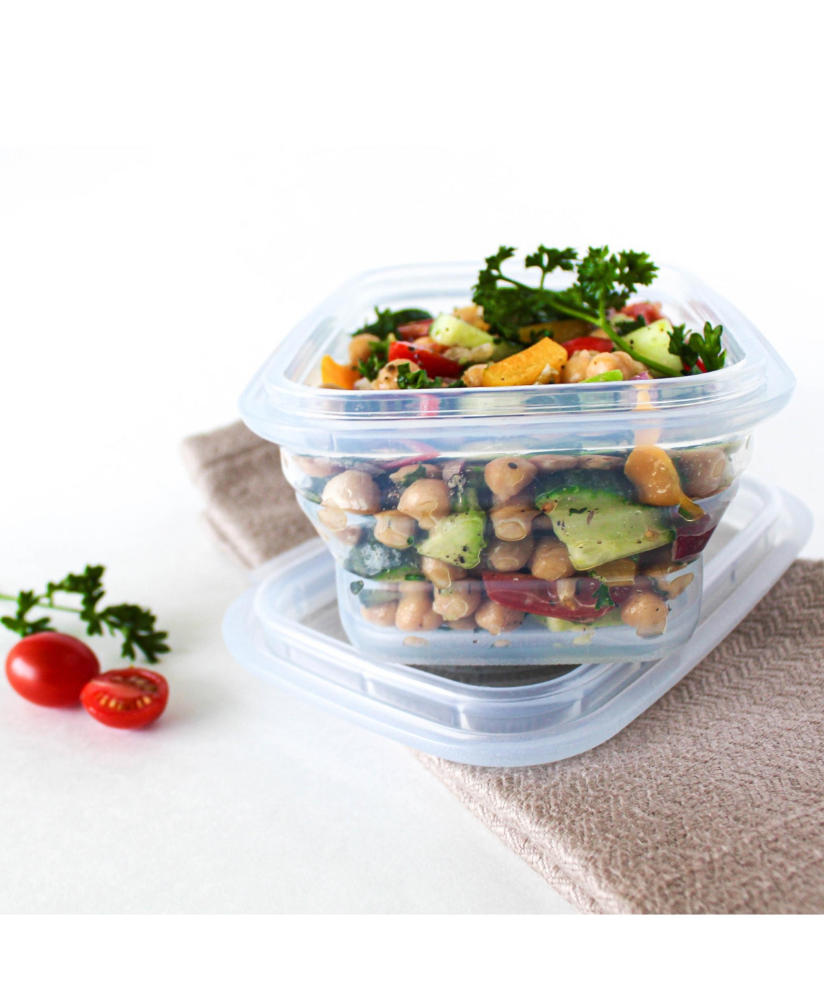 Minimal Silicone Container Collapsible - 860ml - Blue - Set of 6 -Transparent