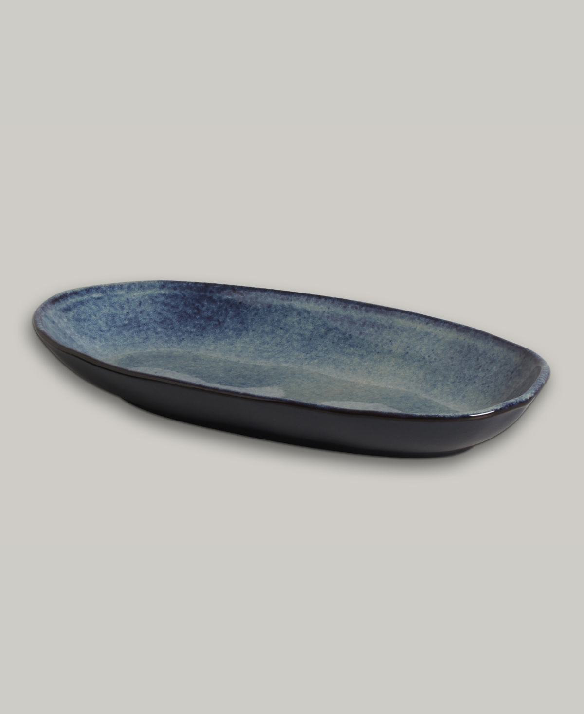 Porto Brasil Stoneware Large Deep Oval Platters, Set Of 4 In Denim