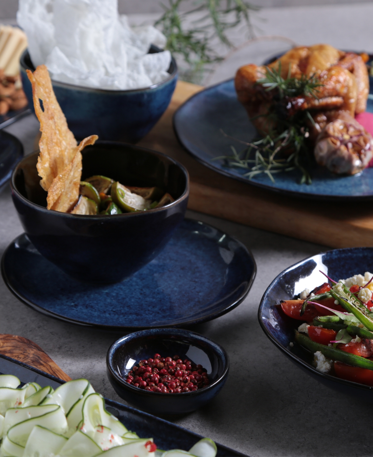 PORTO BRASIL 12.99" STONEWARE MEDIUM RECTANGULAR PLATTERS, SET OF 4 