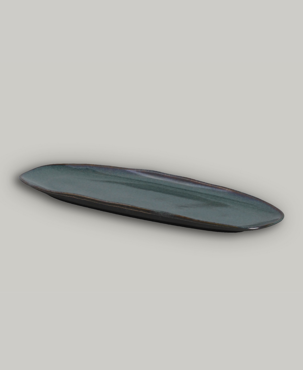 Porto Brasil 14.17" Stoneware Large Shallow Oval Platters, Set Of 4 In Oceano