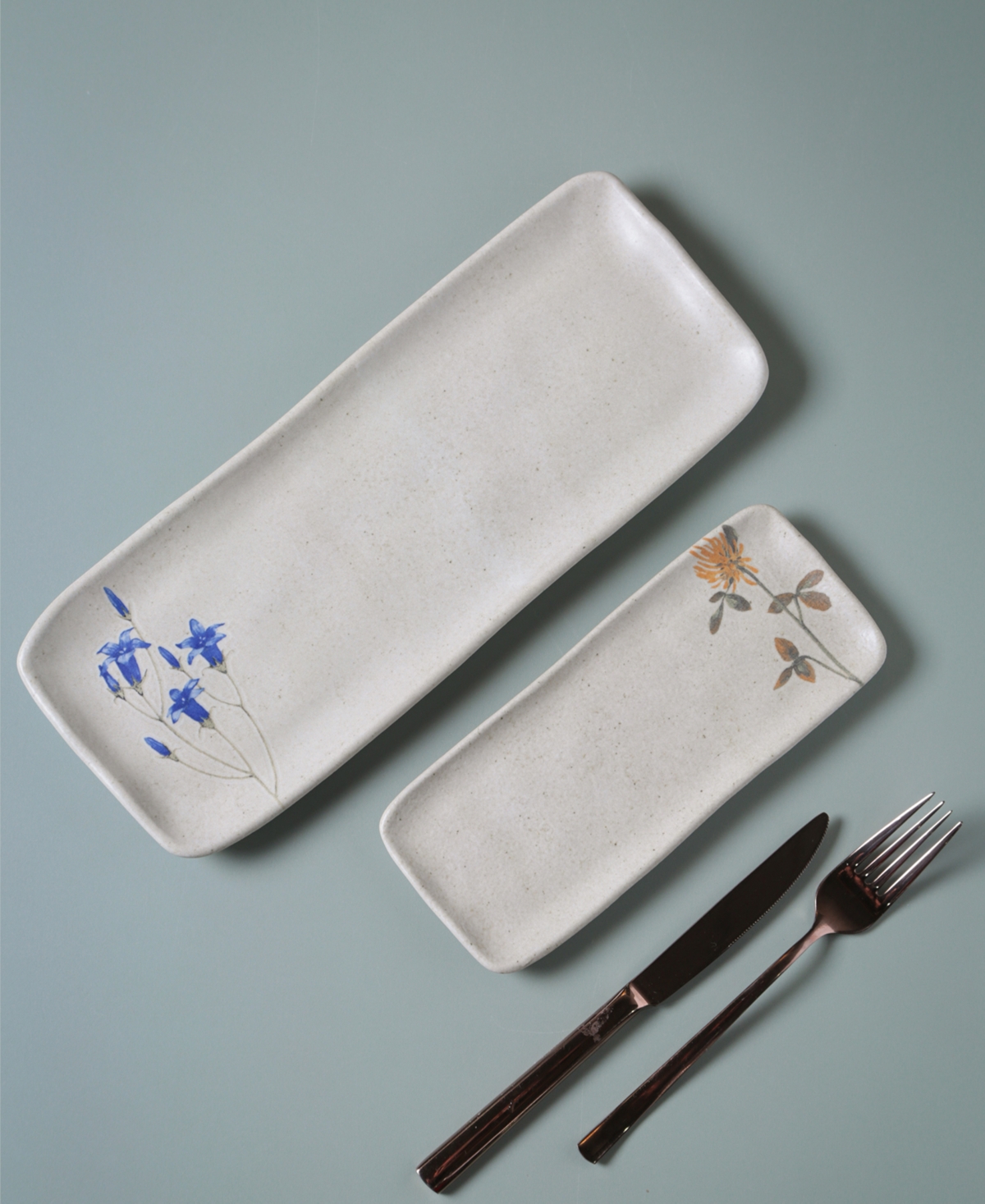 Porto Brasil Campestre Stoneware Medium Rectangular Platters, Set Of 4 In Campestre