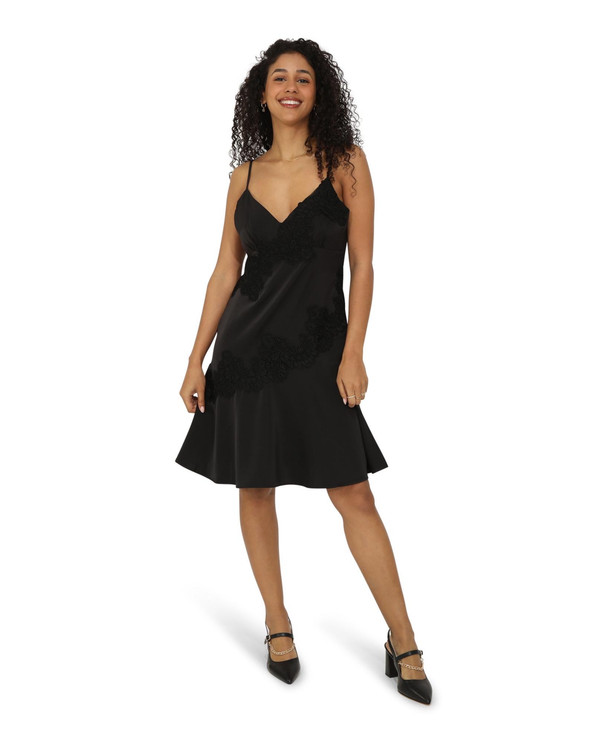Women's Real Love Slip Dress - Black
