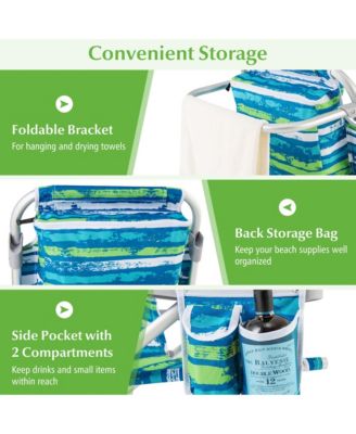 1 PCS Folding Beach Chair Adult Lightweight Aluminum Camping Chair with Storage Bag