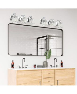 LED Modern Crystal Bathroom Vanity Lights Over Mirror, Chrome Bathroom Light Fixtures Wall Light (3-Light)