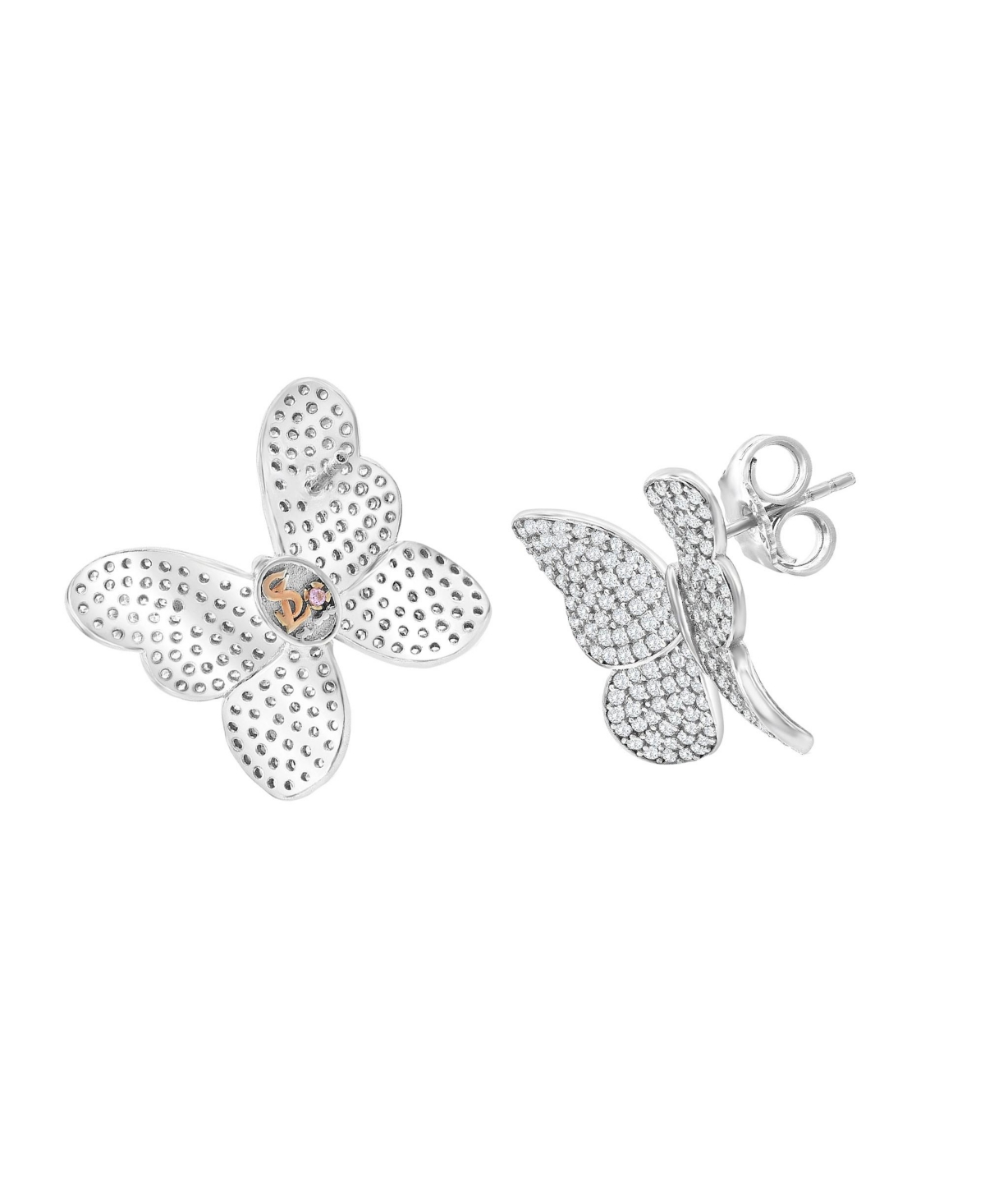 Suzy Levian New York Suzy LevianSterlingCubic Zirconia Butterfly Earrings - White