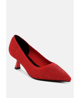 Vimto Breathable Flyknit Rhinestone Pumps