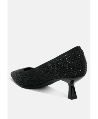 Vimto Breathable Flyknit Rhinestone Pumps