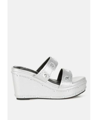 Iki Diki Rhinestone & Diamante Wedge Sandals