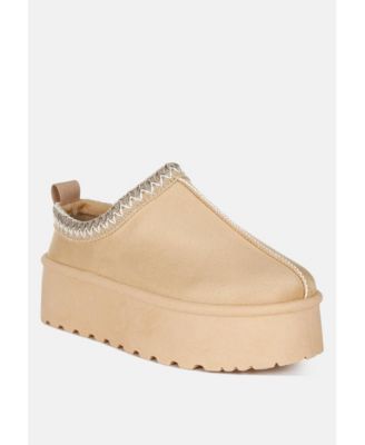 Struter Embroidered Platform Fur Classic Slip-On