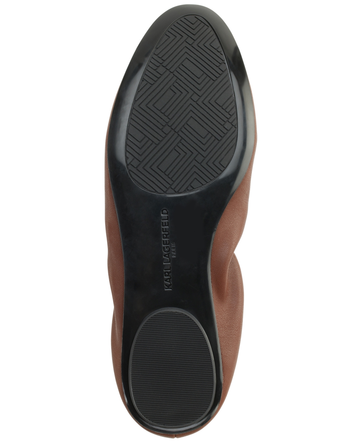 Karl Lagerfeld Velma Womens Bow Man Made Flat Shoes In Cognac