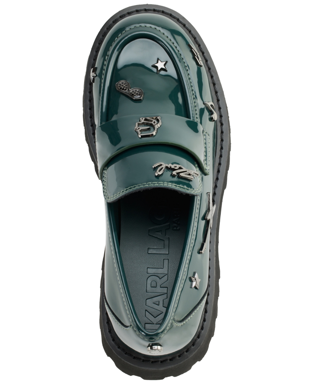 Karl Lagerfeld Paris Gaston Rocker Moc Toe Loafer In Forest Green