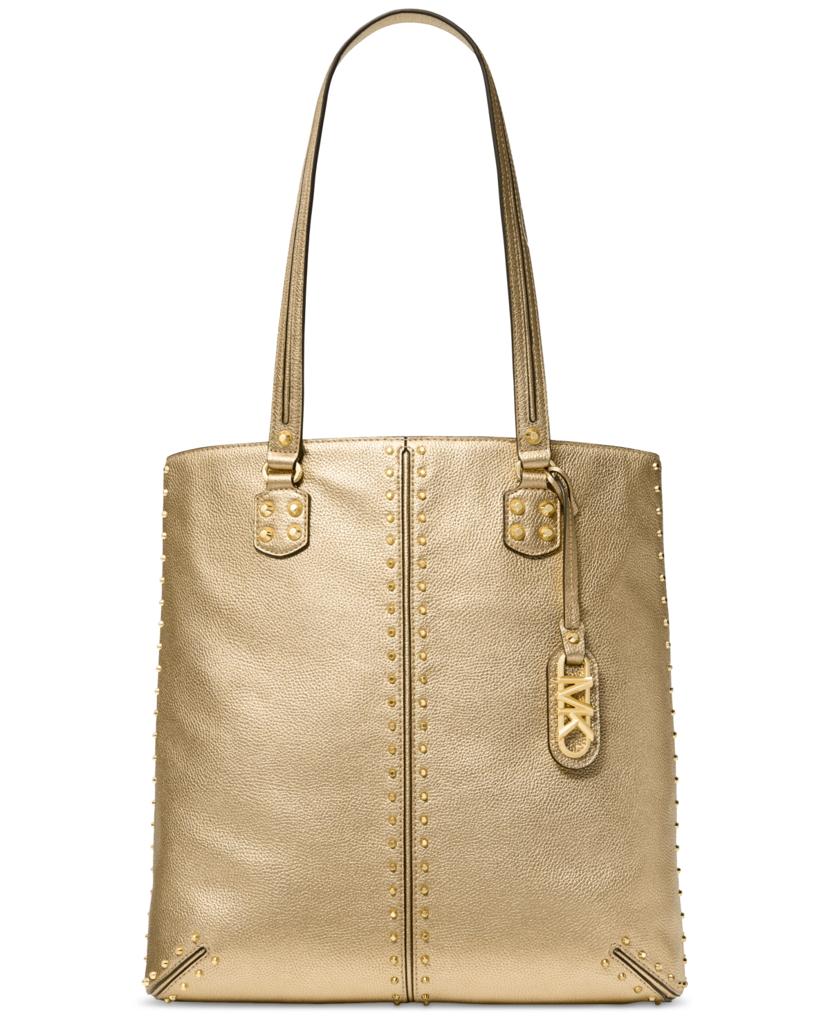 Michael Kors Michael  Astor Large Leather North South Tote In Pale Gold