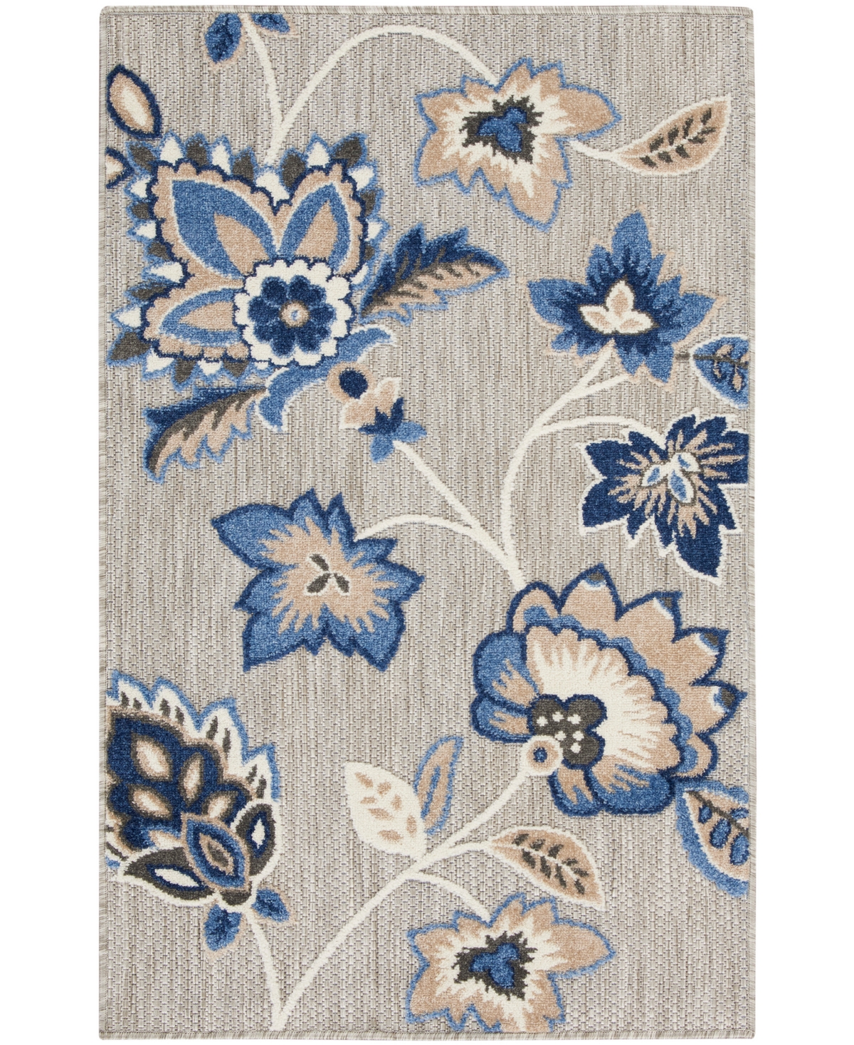 Nourison Home Aloha Alh31 2'8"x4' Area Rug In Blue,gray