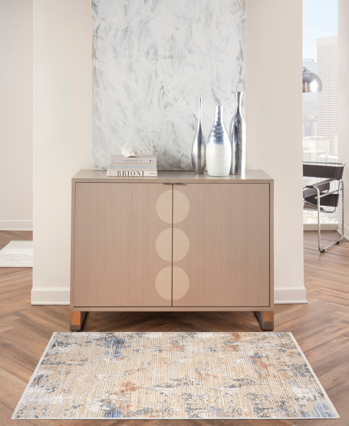 Nourison Home Abstract Hues Abh01 3'3"x5'3" Area Rug In Beige,gray