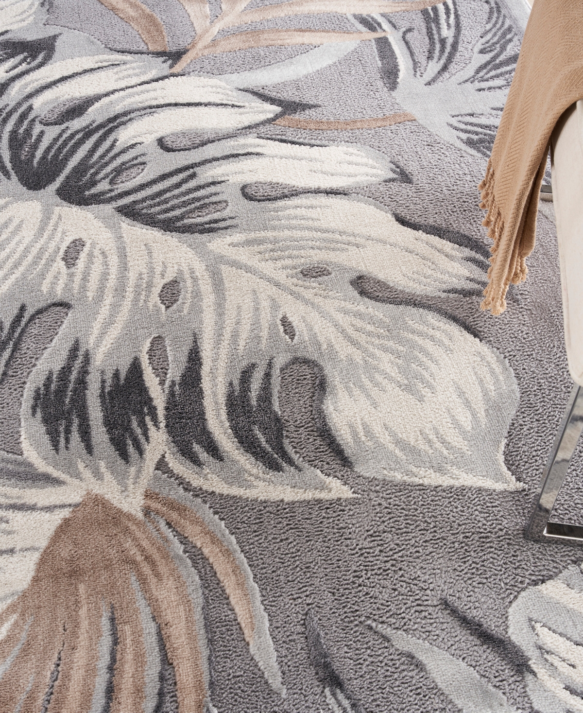 Nourison Home Seaside Sds01 7'10"x9'10" Area Rug In Gray