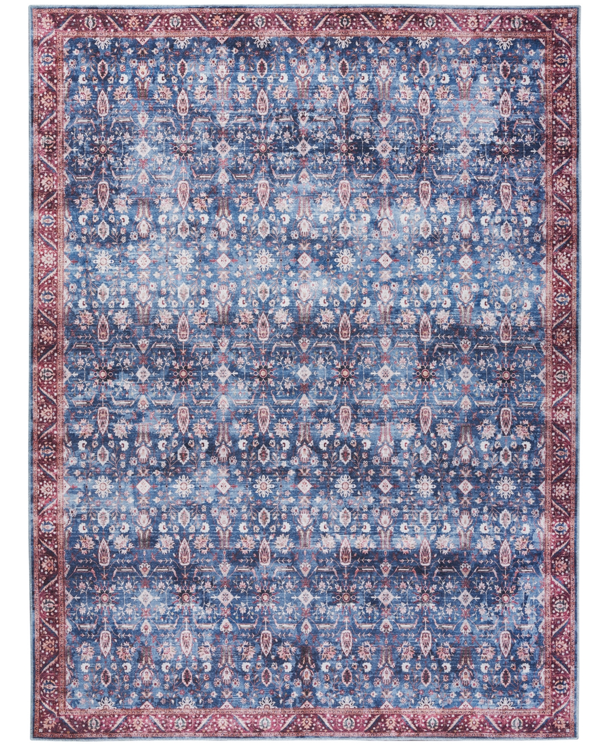 Nourison Home Grand Washables Grw06 7'10"x9'10" Area Rug In Blue,brick