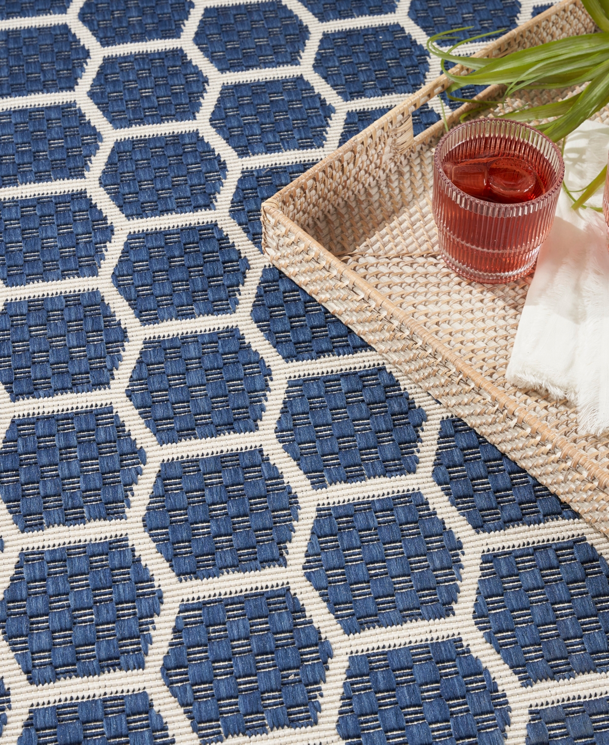 Nourison Home Twist Reversible Tws01 6'x9' Area Rug In Navy