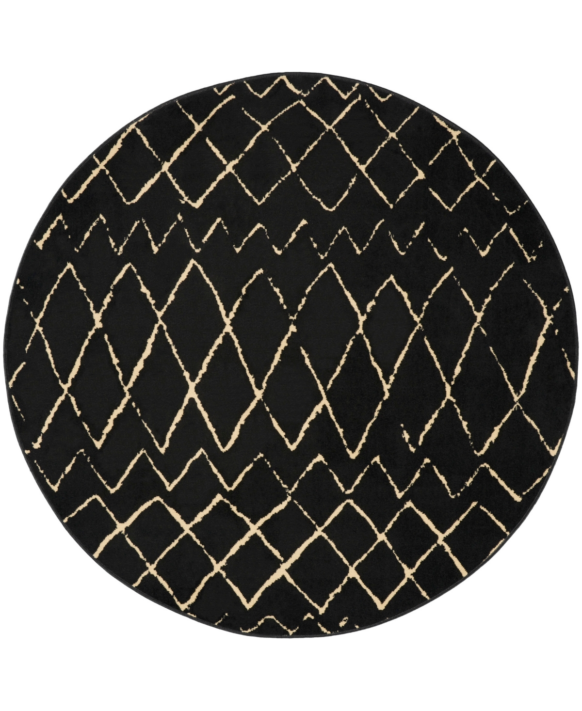 Nourison Home Grafix Grf04 5'3"x5'3" Round Area Rug In Black