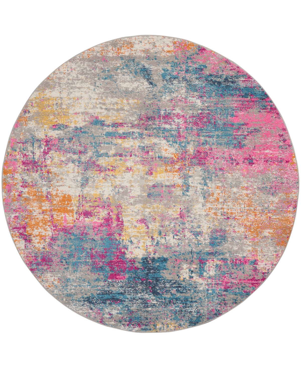 Nourison Home Passion Psn36 5'x5' Round Area Rug In Ivory