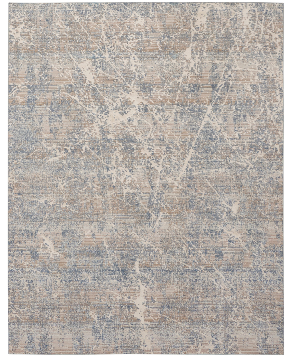 Nourison Home Exhale Exl02 7'10"x9'10" Area Rug In Beige,blue