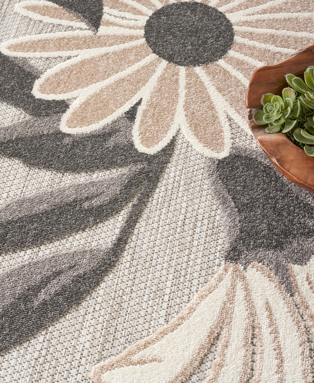 Nourison Home Aloha Alh33 7'10"x7'10" Round Area Rug In Beige