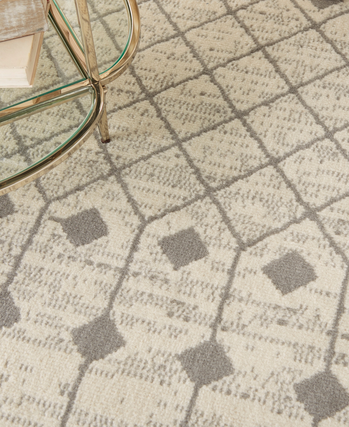 Nourison Home Grafix Grf37 3'9"x5'9" Area Rug In Ivory,gray