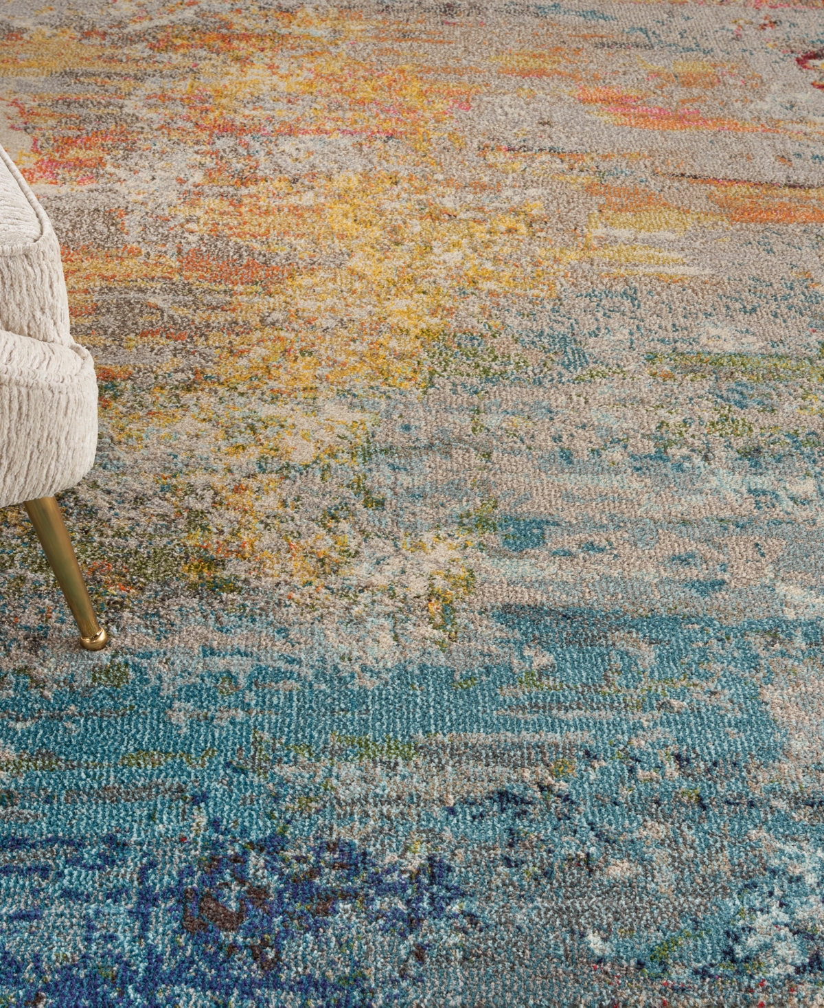 Nourison Home Celestial Ces02 7'10"x10'6" Area Rug In Aquamarine