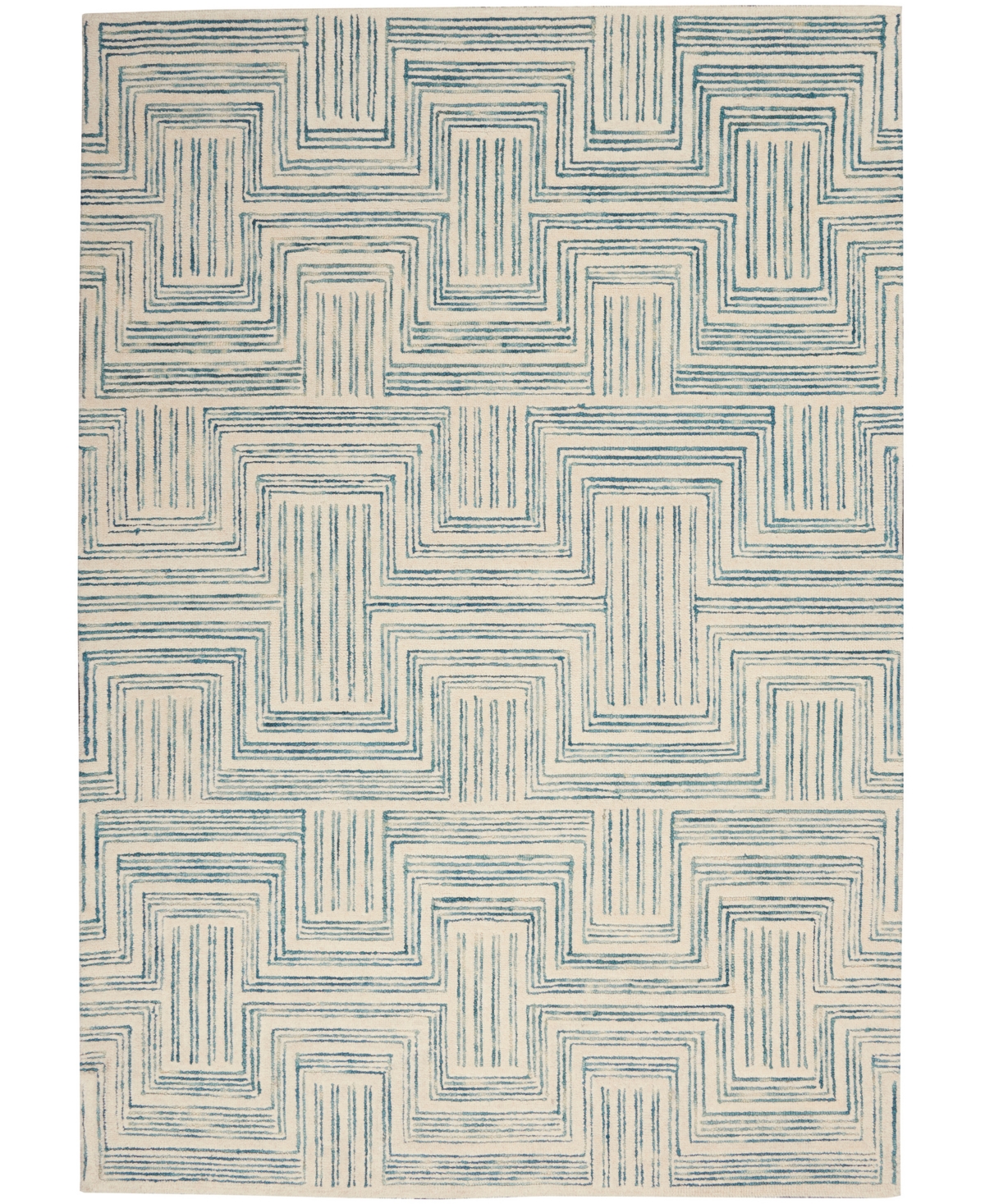 Nourison Home Interlock Itl06 3'9"x5'9" Area Rug In Ivory