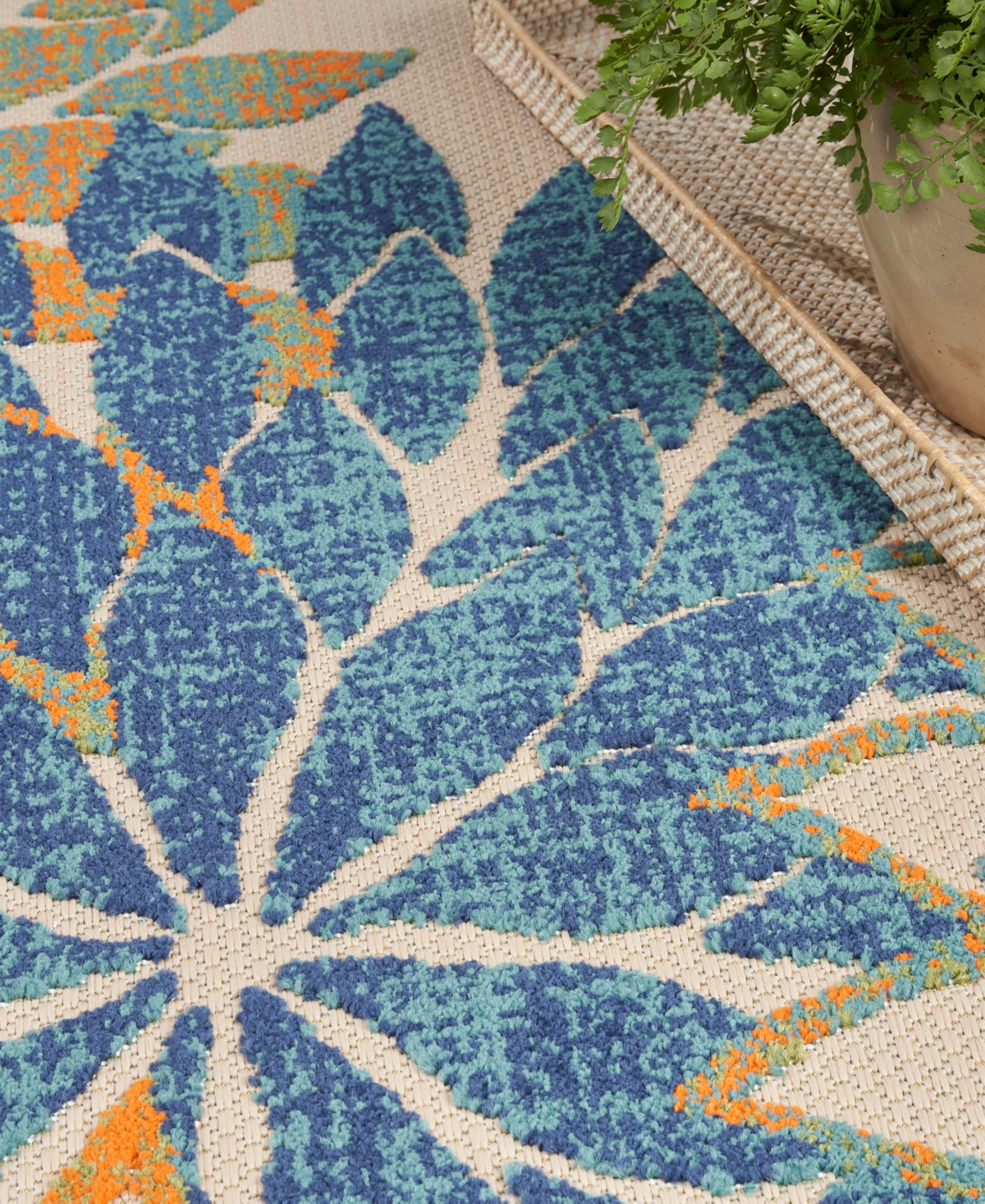 Nourison Home Aloha Alh05 6'x9' Area Rug In Blue,green