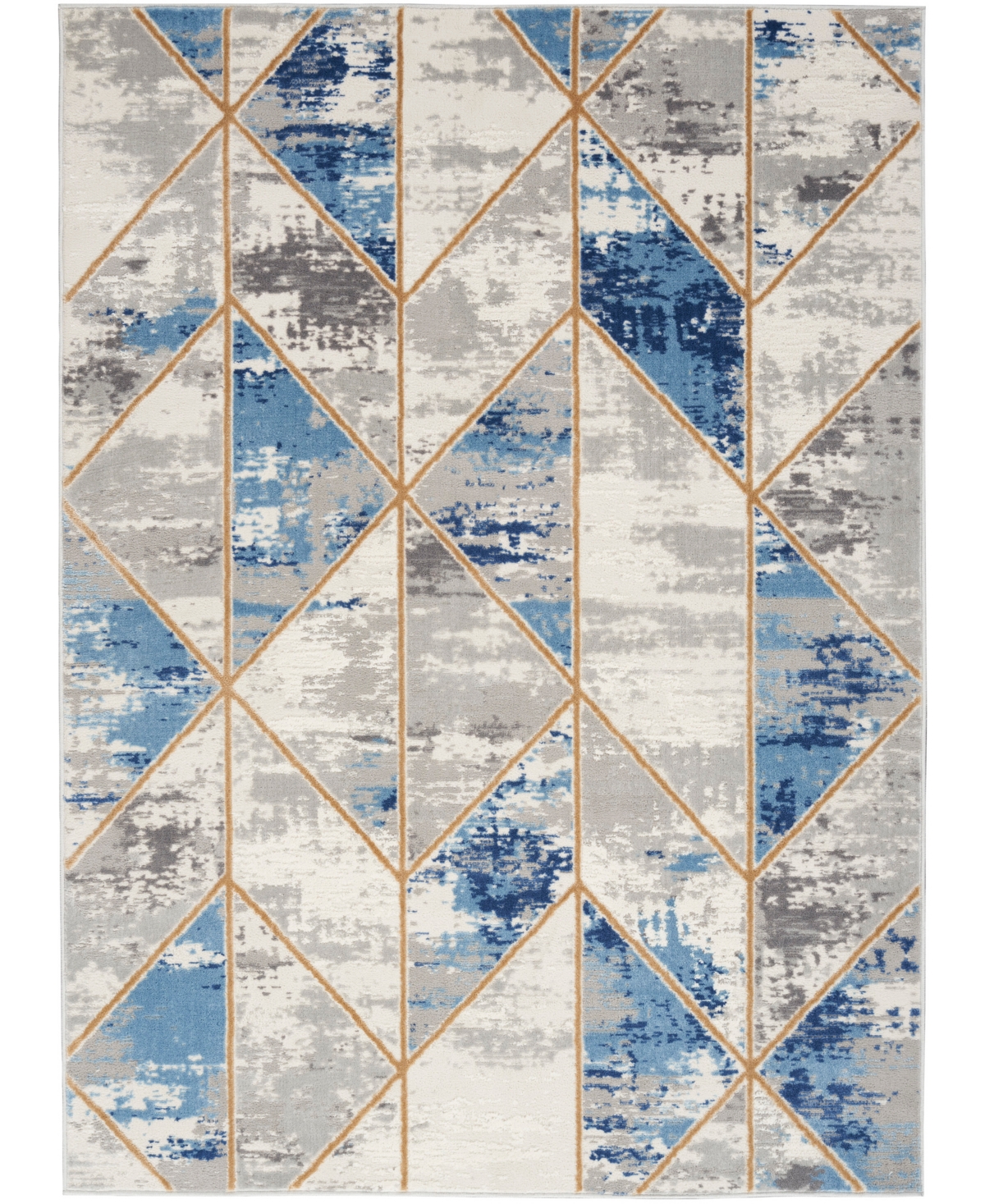 Nourison Home Elation Etn12 5'3"x7'3" Area Rug In Gray,blue