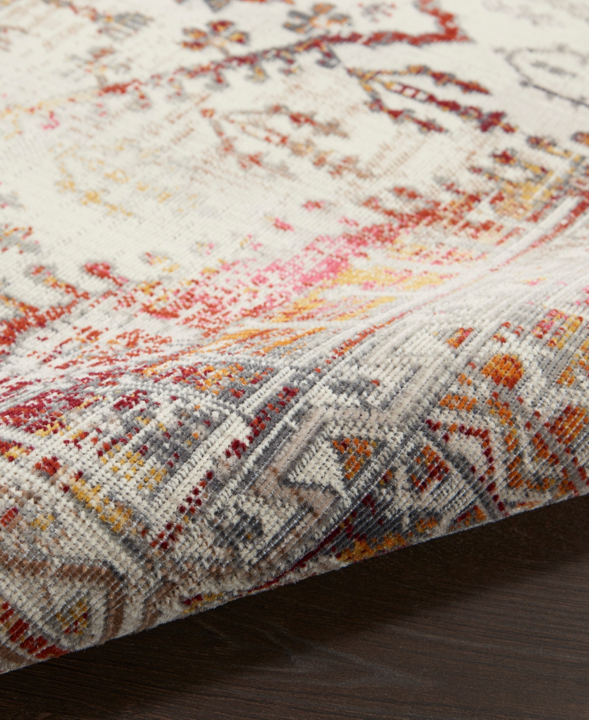 Nourison Home Vintage Kashan Vka08 4'x4' Round Area Rug In Ivory,red