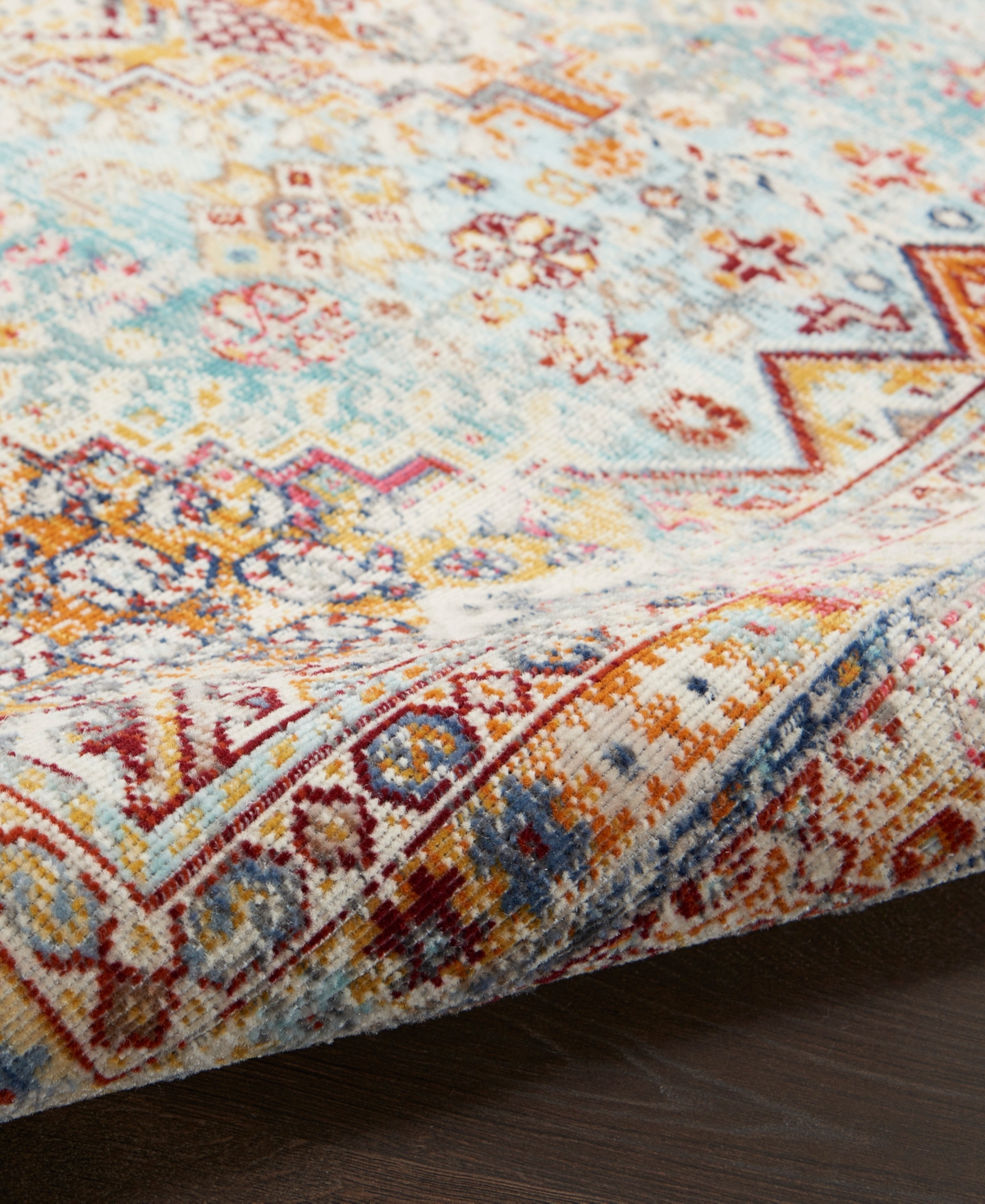 Nourison Home Vintage Kashan Vka09 4'x4' Round Area Rug In Multi