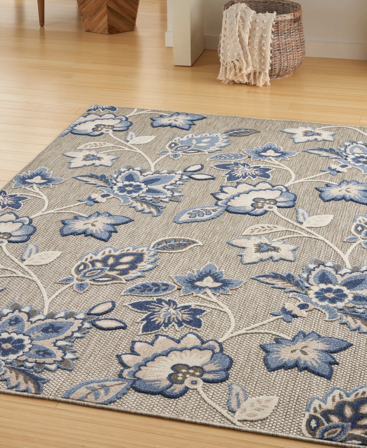 Nourison Home Aloha Alh31 5'3"x7'5" Area Rug In Blue,gray