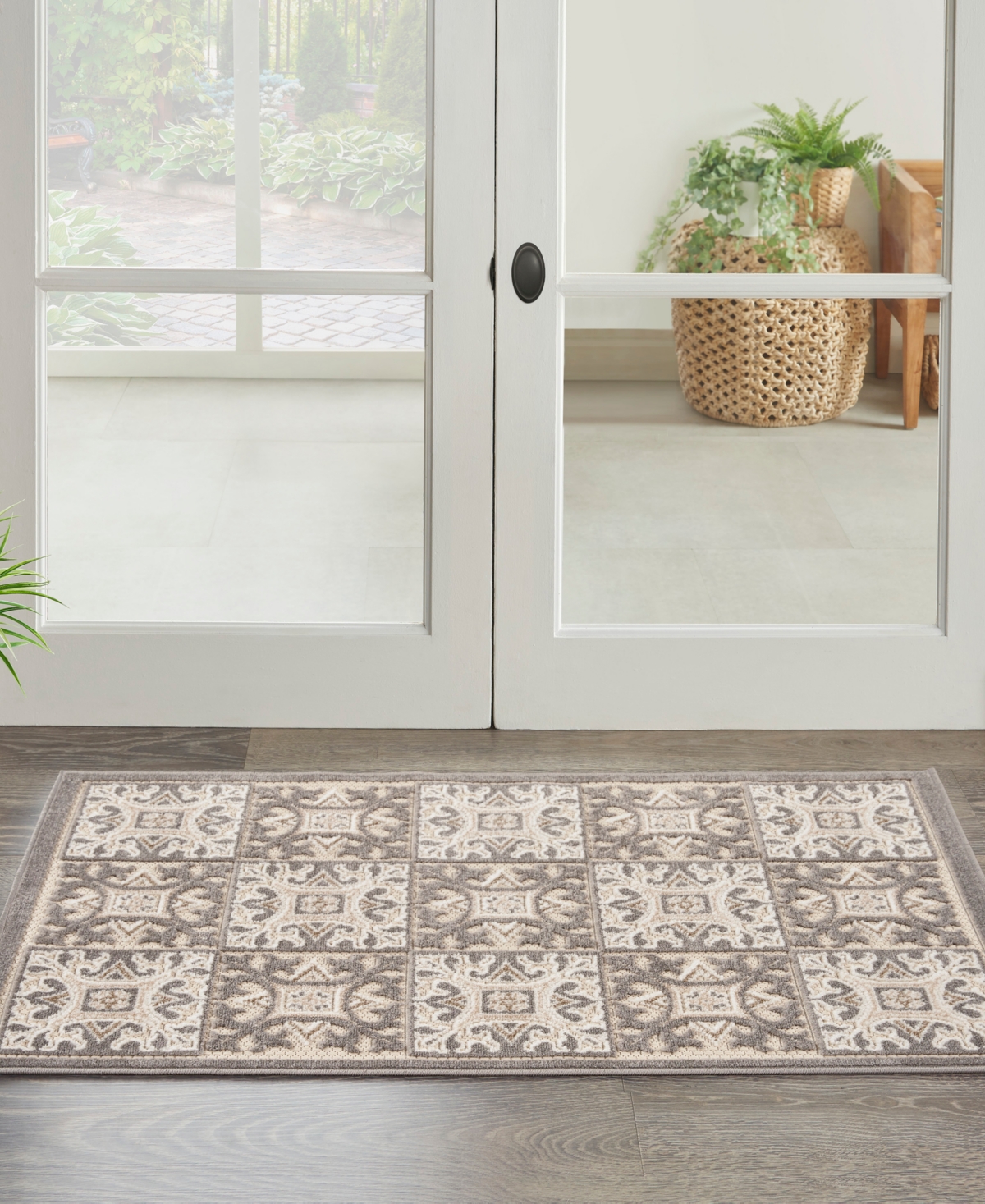 Nourison Home Aloha Alh34 2'8"x4' Area Rug In Ivory,gray