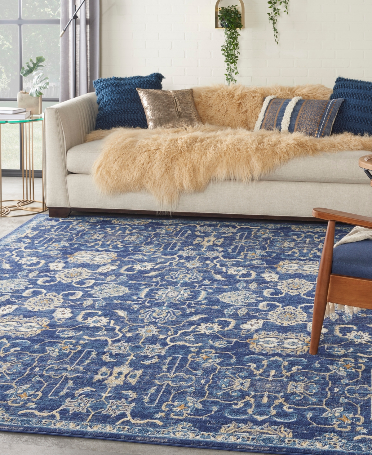 Nourison Home Grafix Grf24 7'10"x9'10" Area Rug In Navy