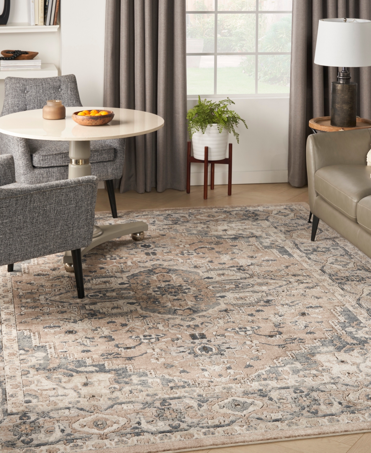 Nourison Home Quarry Qua05 6'7"x9'6" Area Rug In Beige,gray