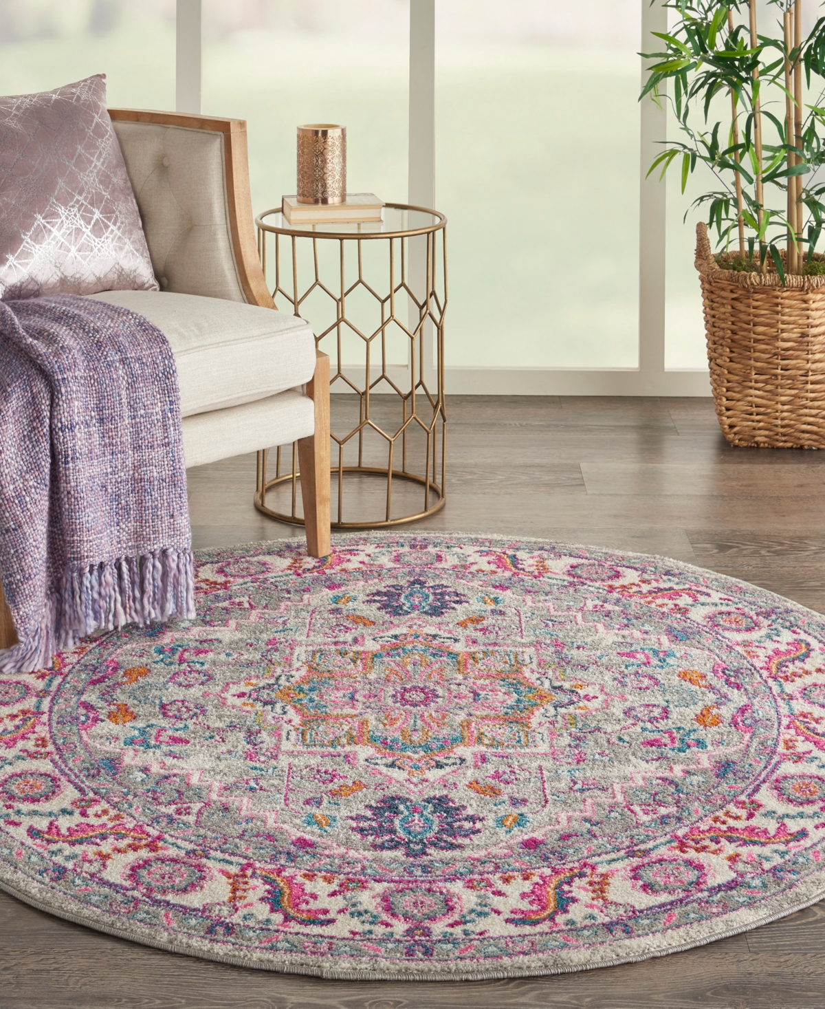 Nourison Home Passion Psn20 5'x5' Round Area Rug In Multi