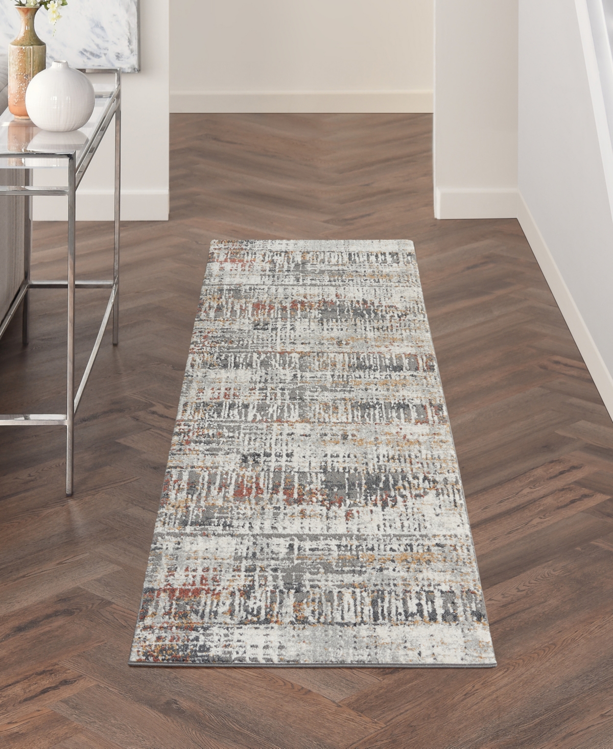 Nourison Home Tangra Tnr04 2'2"x7'6" Runner Area Rug In Multi