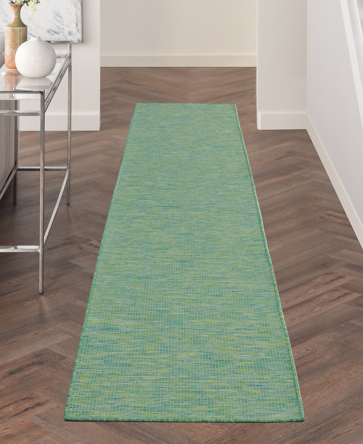 Nourison Home Positano Pos01 2'2"x12' Runner Area Rug In Blue,green