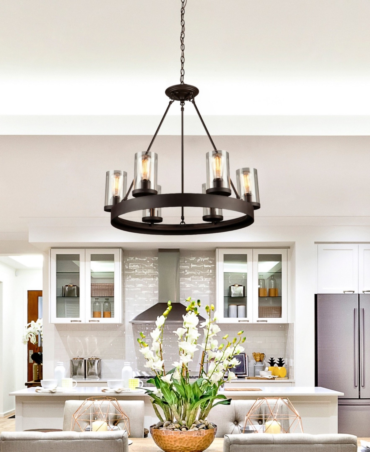 Artcraft Lighting Menlo Park Chandelier In Oil Rubbed Bronze,clear