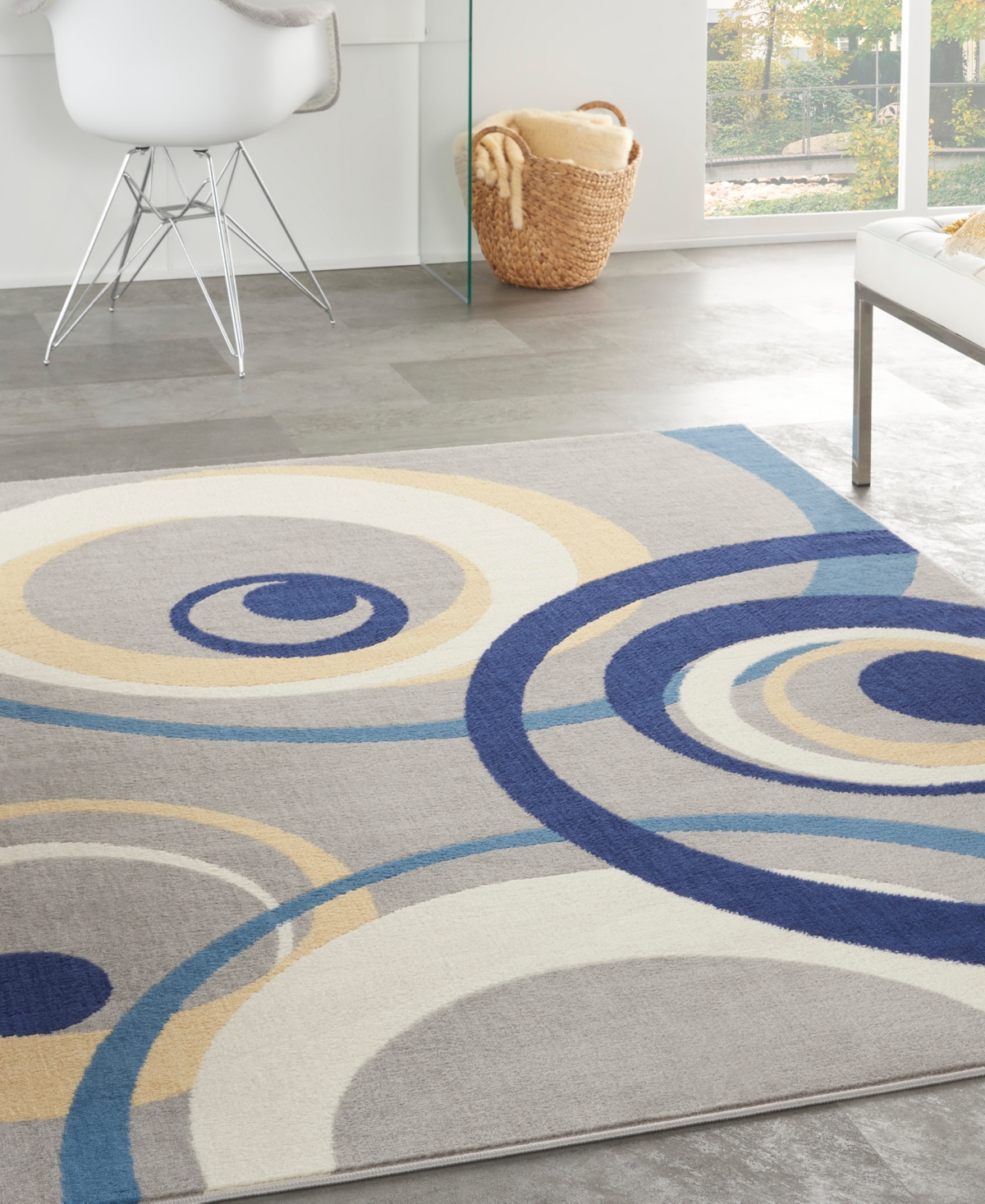 Nourison Home Grafix Grf21 3'9"x5'9" Area Rug In Gray