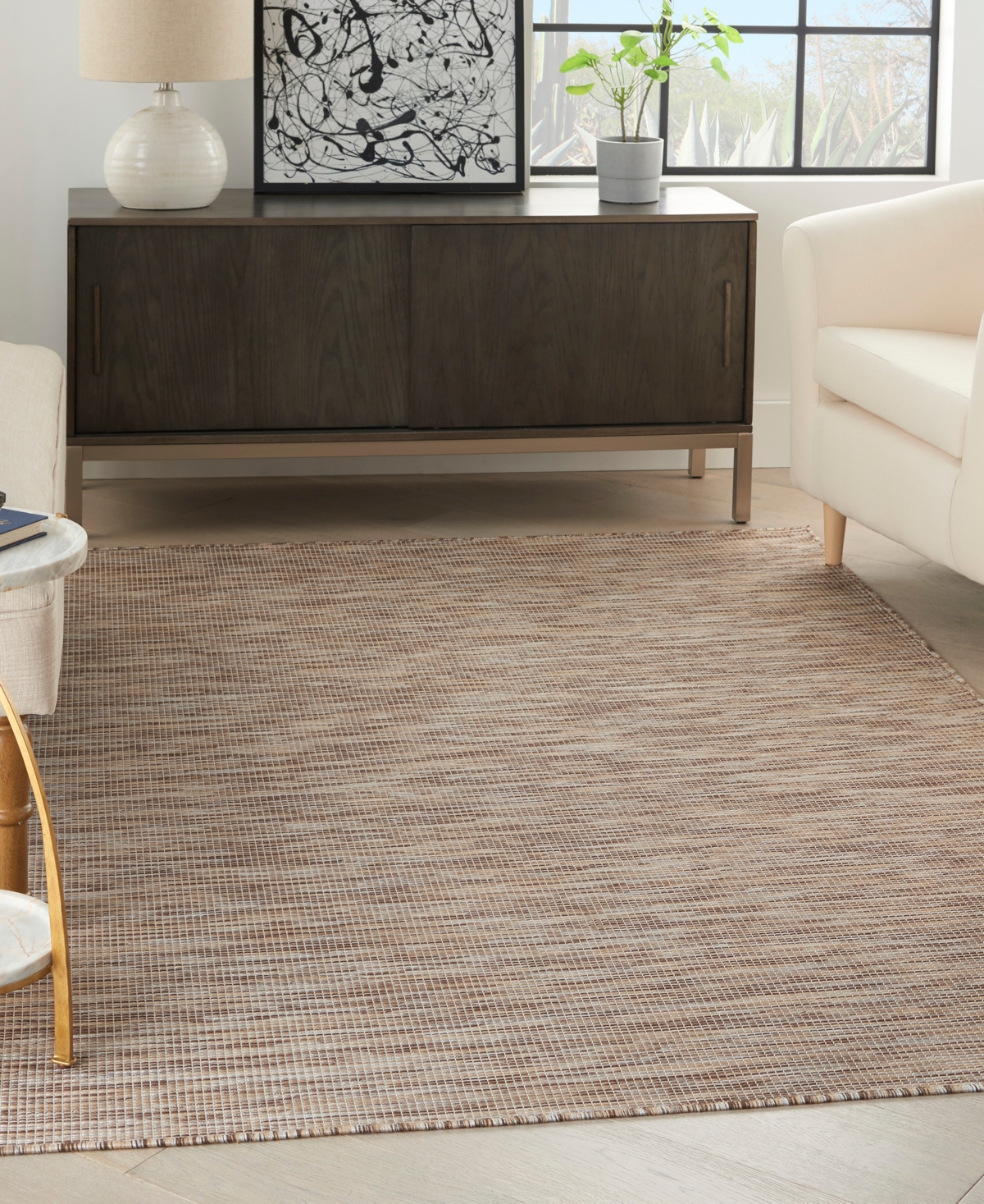 Nourison Home Positano Pos01 5'x7' Area Rug In Beige