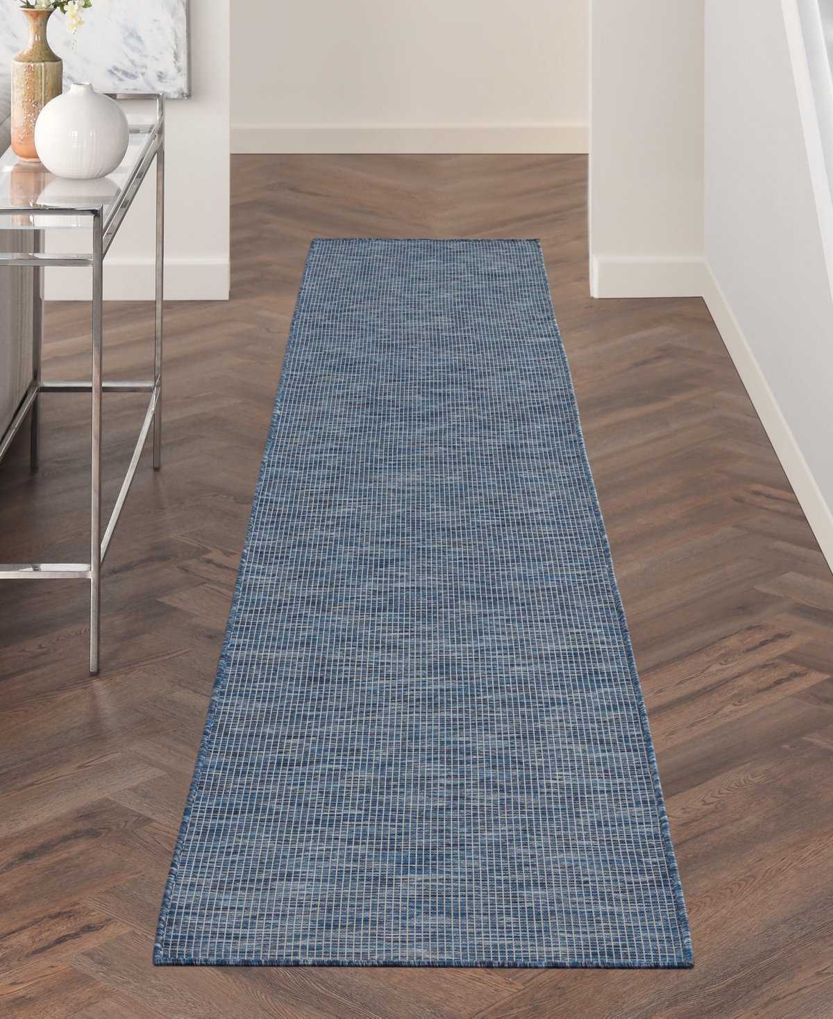 Nourison Home Positano Pos01 2'2"x12' Runner Area Rug In Blue